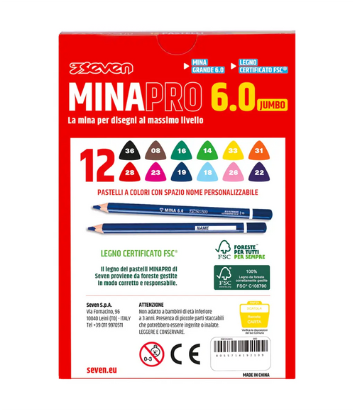Pastelli Seven MinaPro 6.0 - Scatola 12 pz