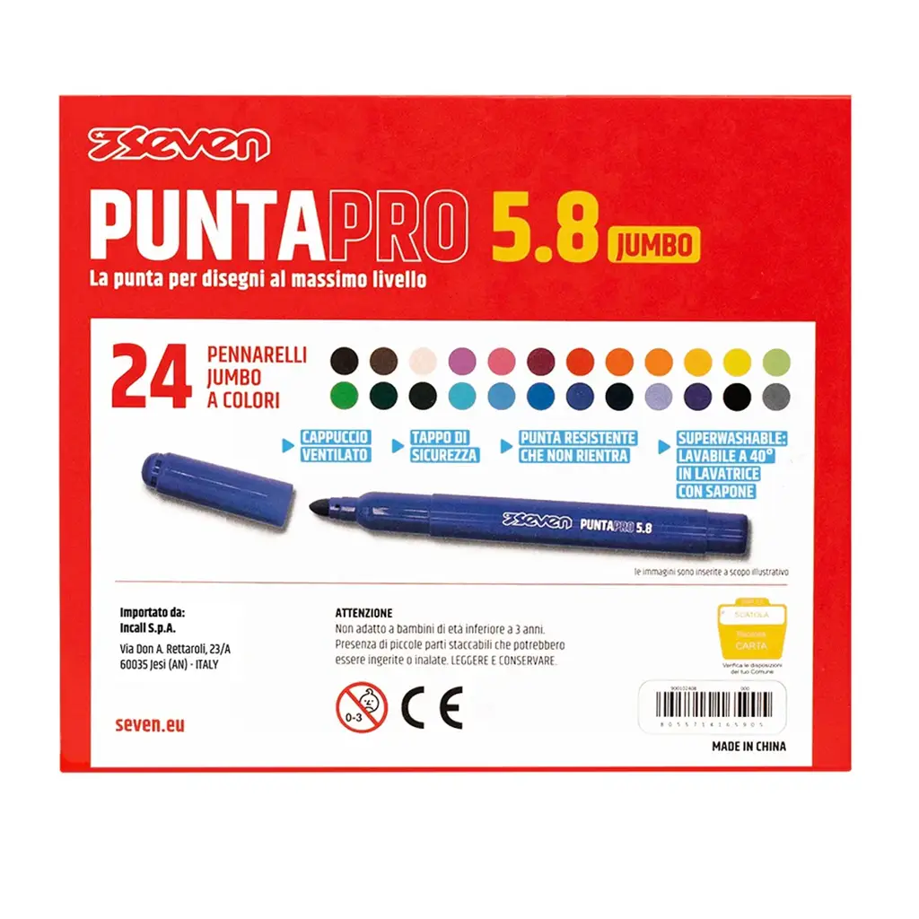 Pennarelli Seven Punta Pro 5.8 - Scatola 24 pz retro