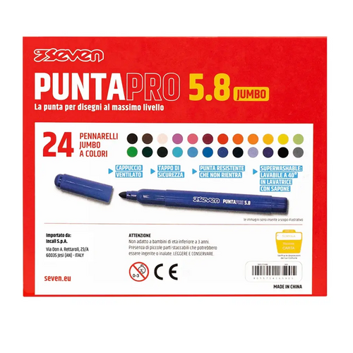 Pennarelli Seven Punta Pro 5.8 - Scatola 24 pz retro