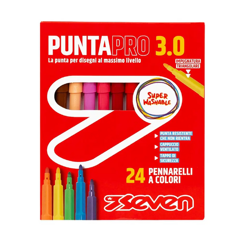 Pennarelli Seven PuntaPro 3.0 - Scatola 24 pz