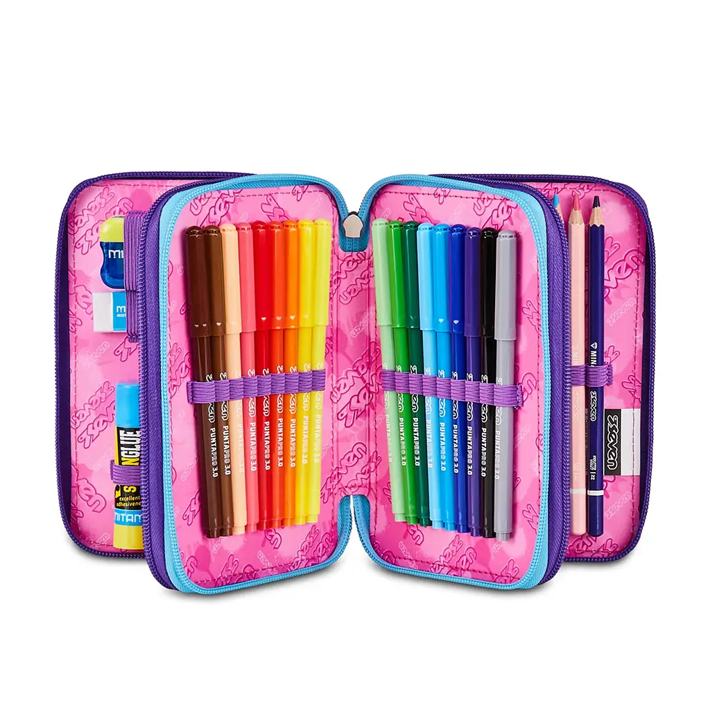Astuccio 3 Zip Seven - Pink Fusion
