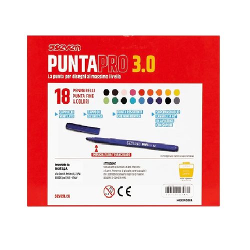 Pennarelli Seven PuntaPro 3.0 - Scatola 18 pz