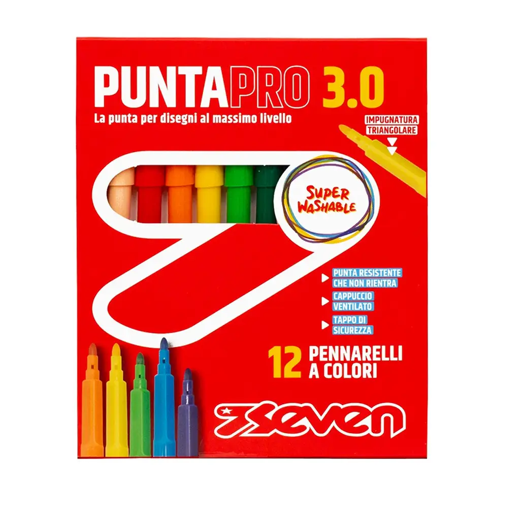 Pennarelli Seven PuntaPro 3.0 - Scatola 12 pz