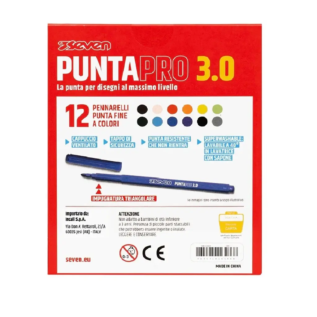 Pennarelli Seven PuntaPro 3.0 - Scatola 12 pz