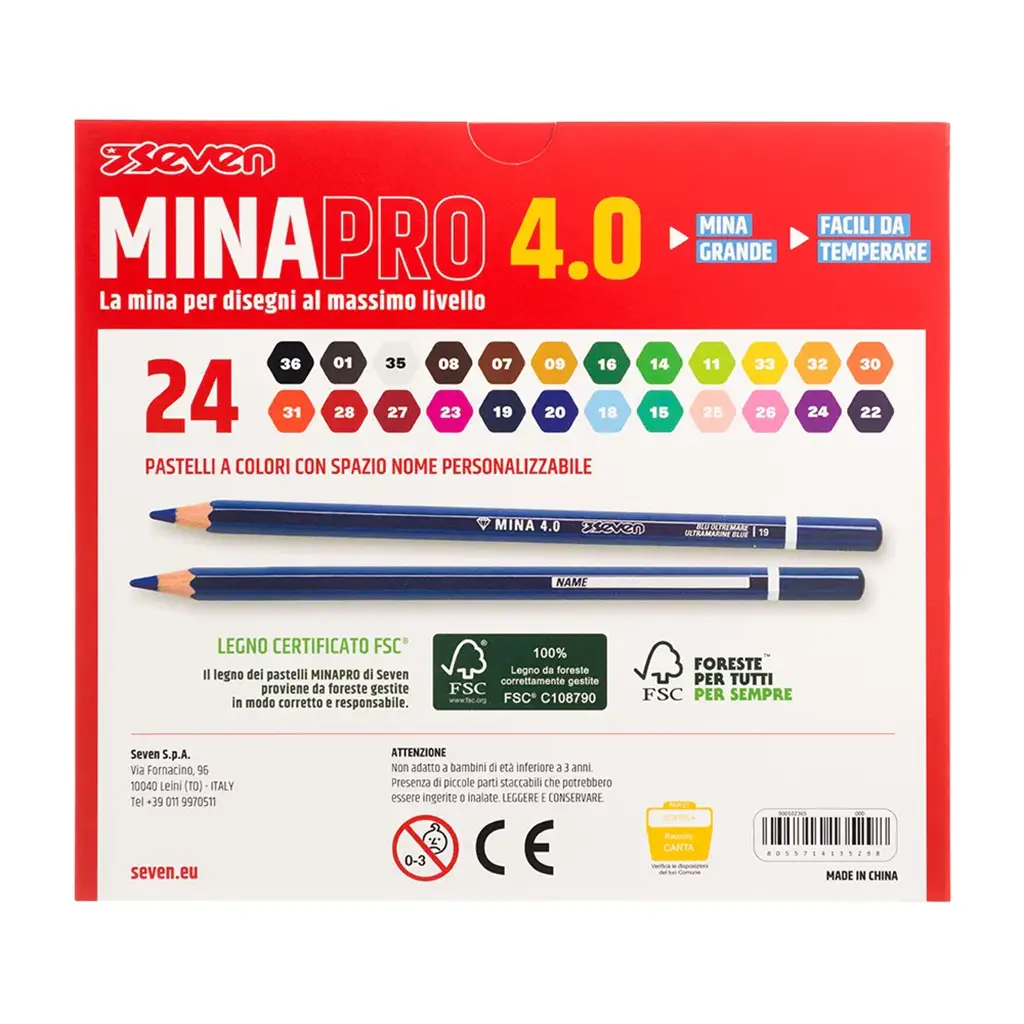 Pastelli Seven MinaPro 4.0 - Scatola 24 pz