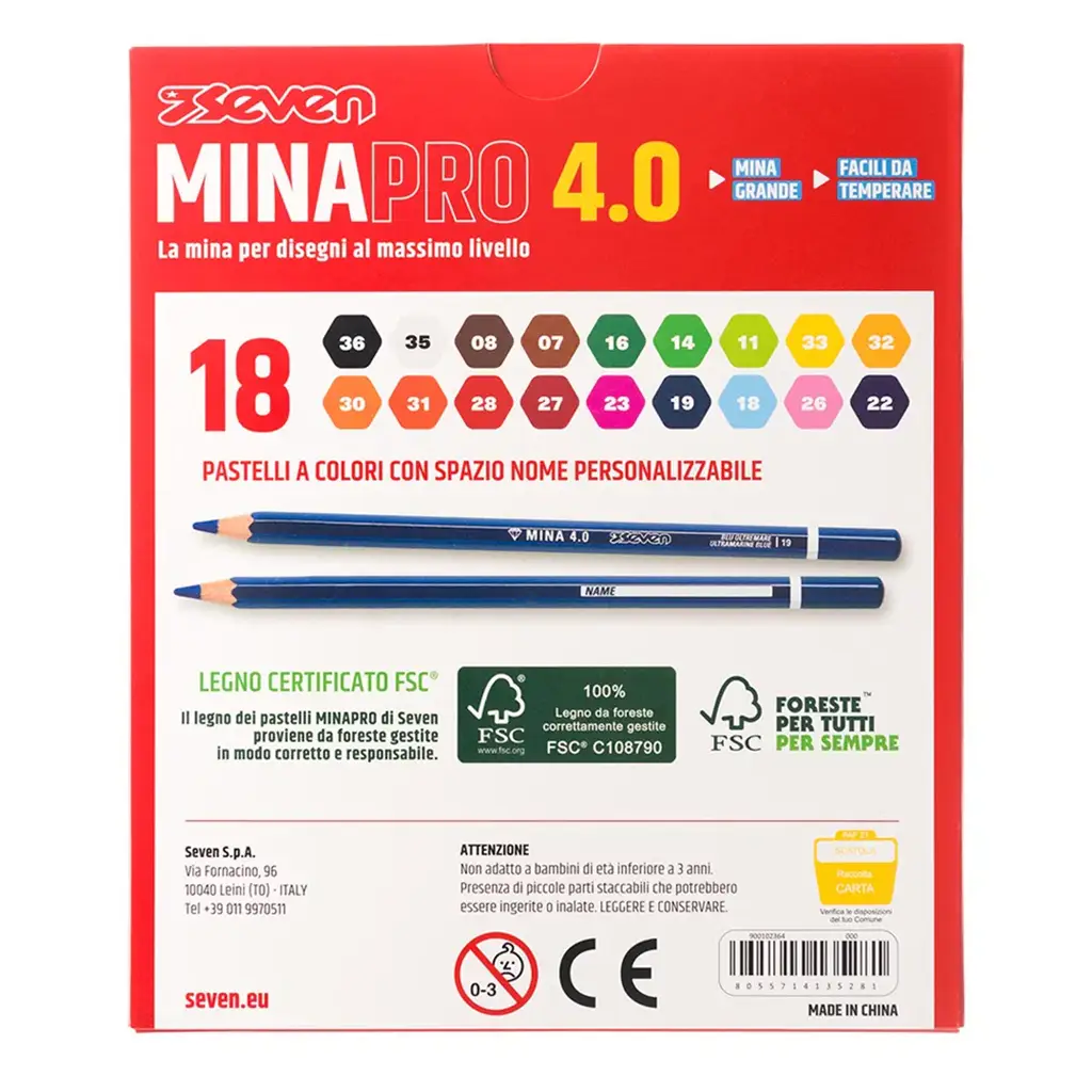 Pastelli Seven MinaPro 4.0 - Scatola 18 pz